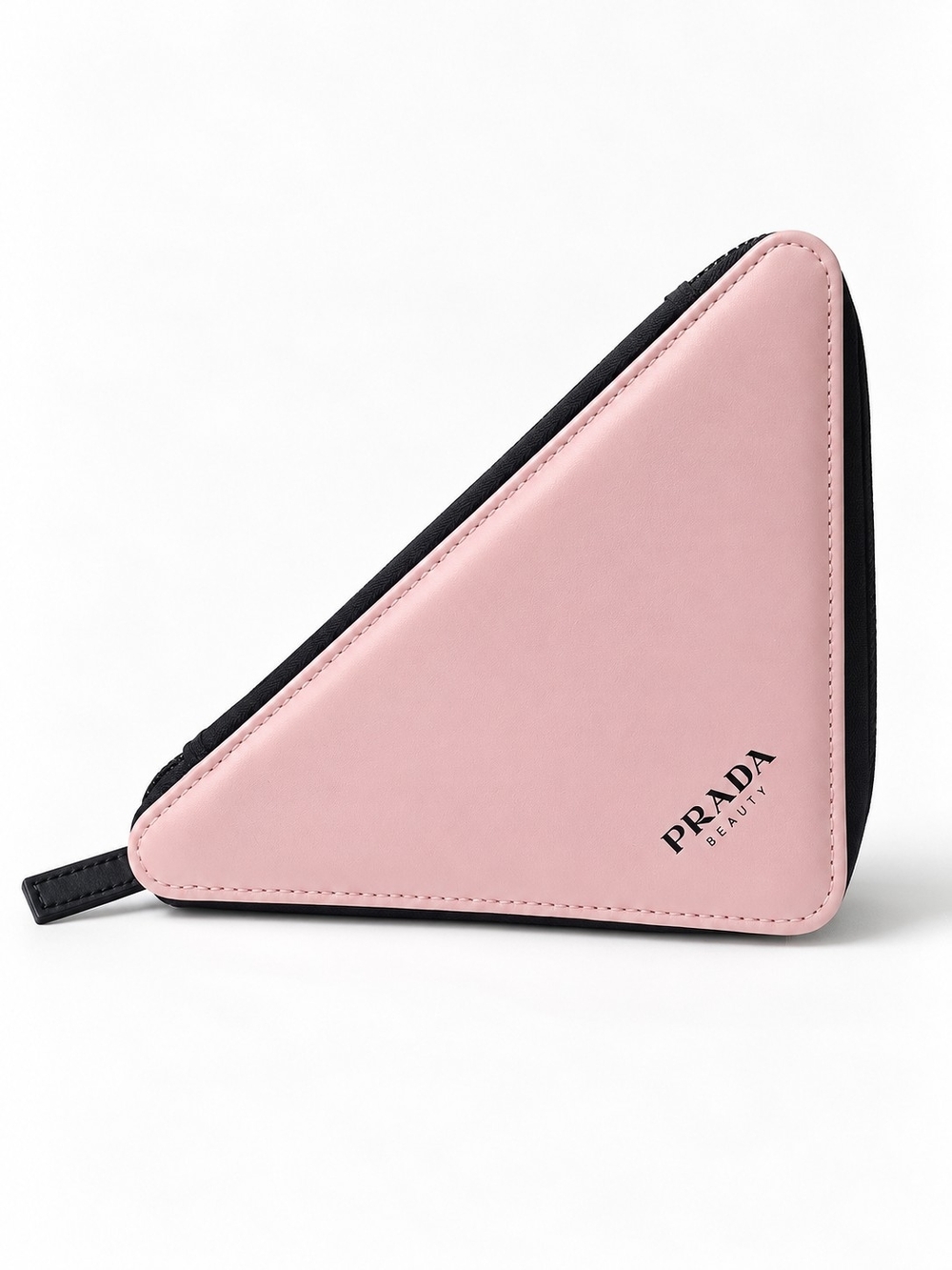 Prada Pink Triangle Zip Cosmetic Case
